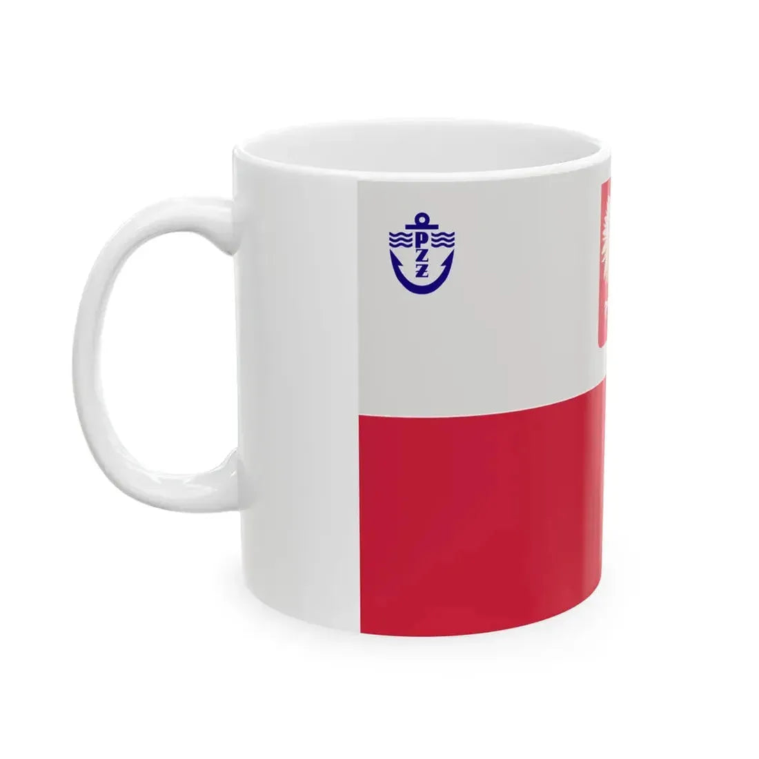 PRL PZZ ensign (Poland) White Coffee Mug - Go Mug Yourself