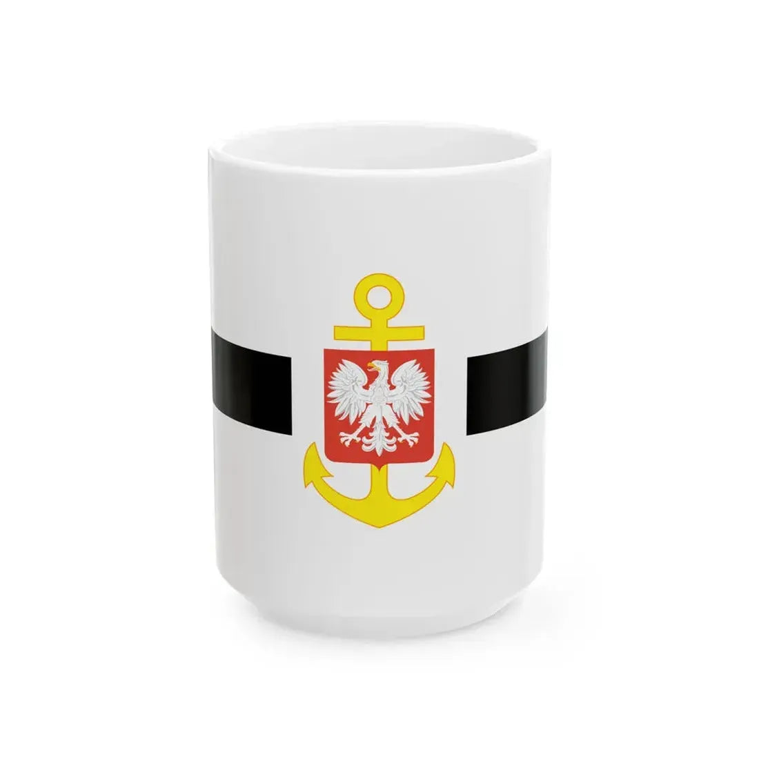 PRL service flag black (Poland) White Coffee Mug 15oz - Go Mug Yourself