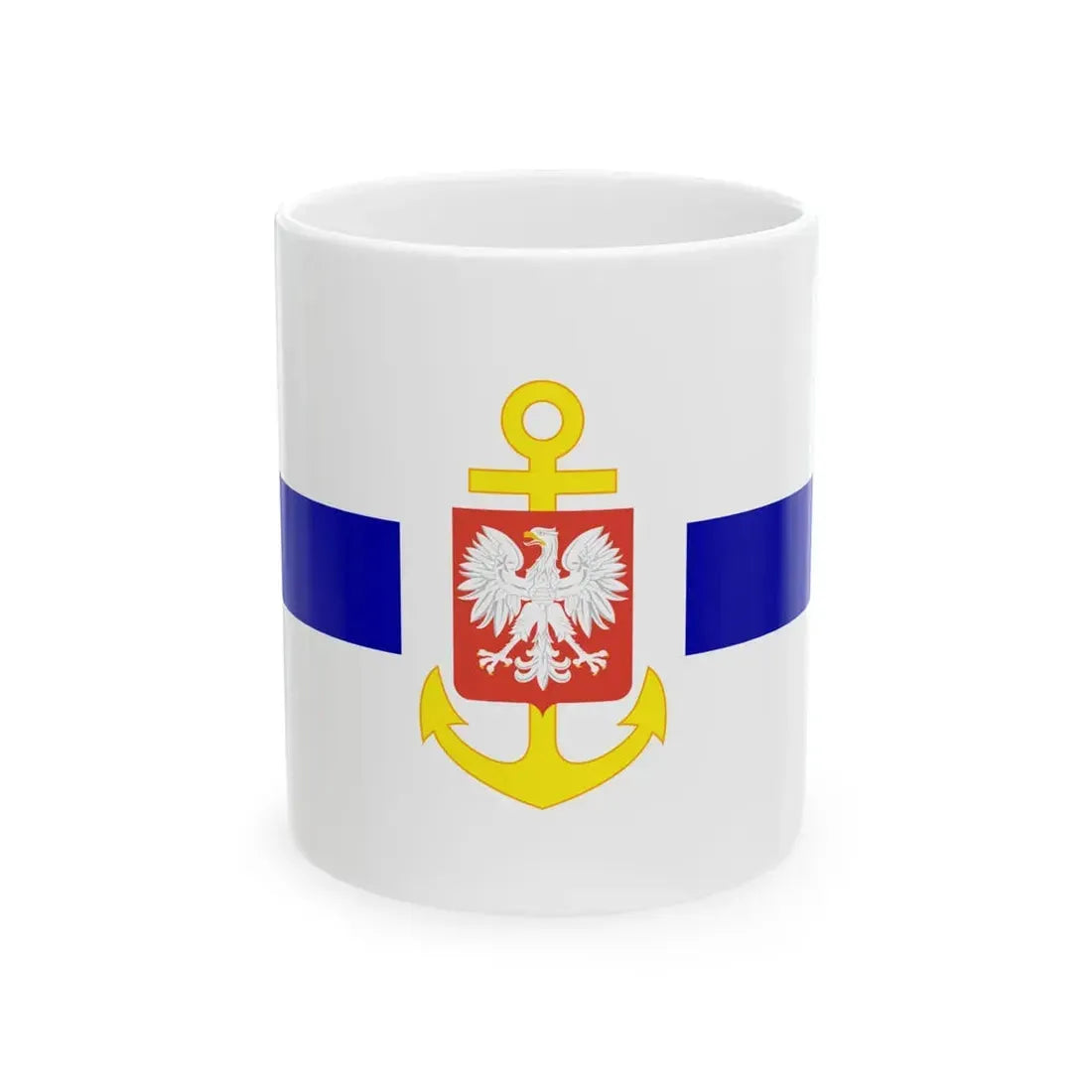PRL service flag blue (Poland) White Coffee Mug 11oz - Go Mug Yourself