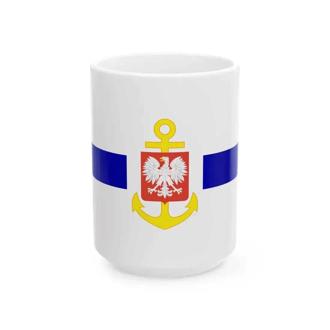PRL service flag blue (Poland) White Coffee Mug 15oz - Go Mug Yourself