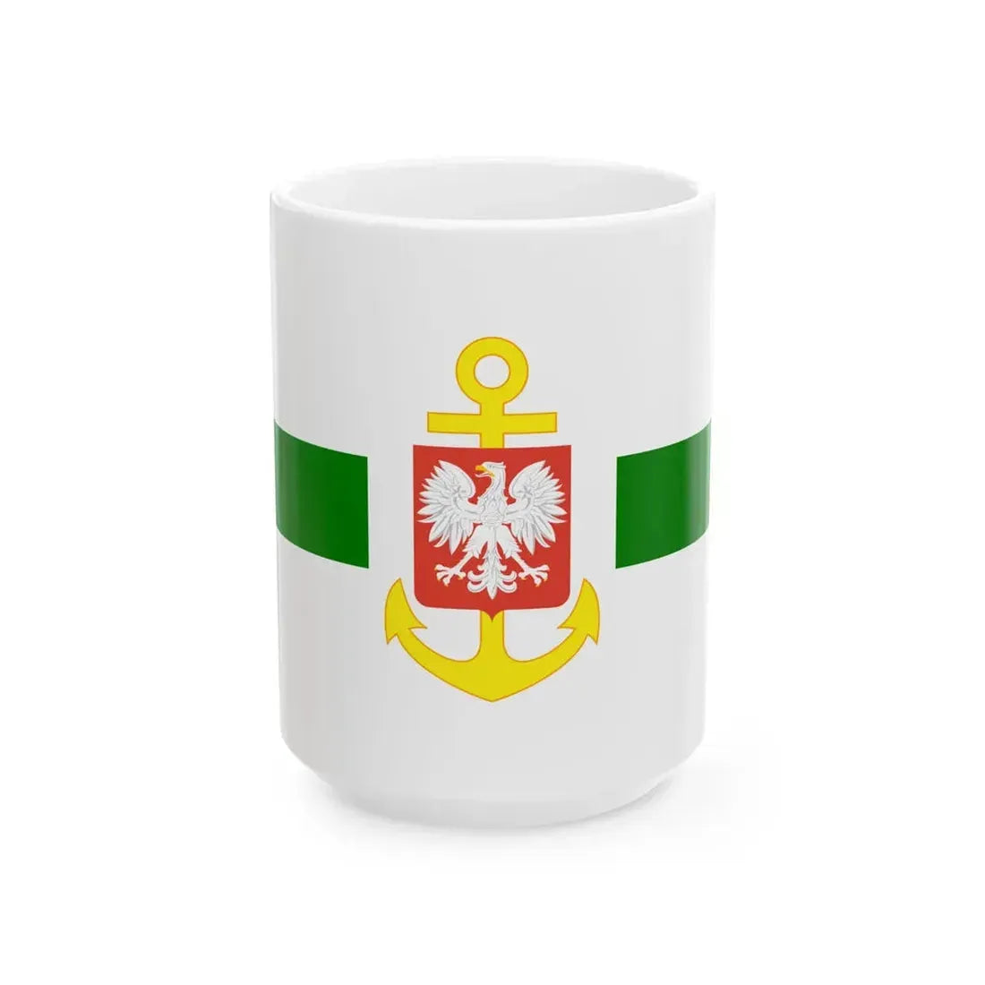 PRL service flag green (Poland) White Coffee Mug 15oz - Go Mug Yourself