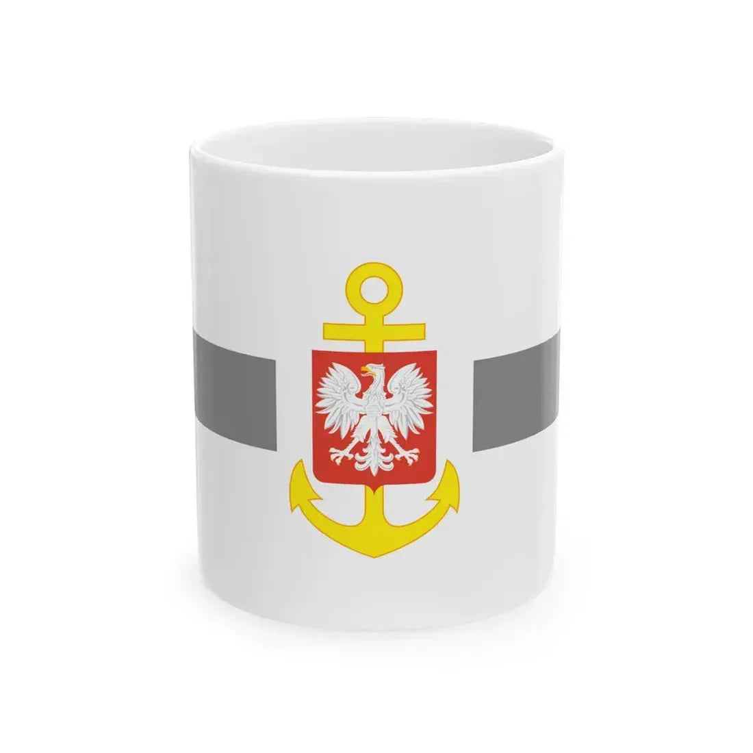 PRL service flag grey (Poland) White Coffee Mug 11oz - Go Mug Yourself