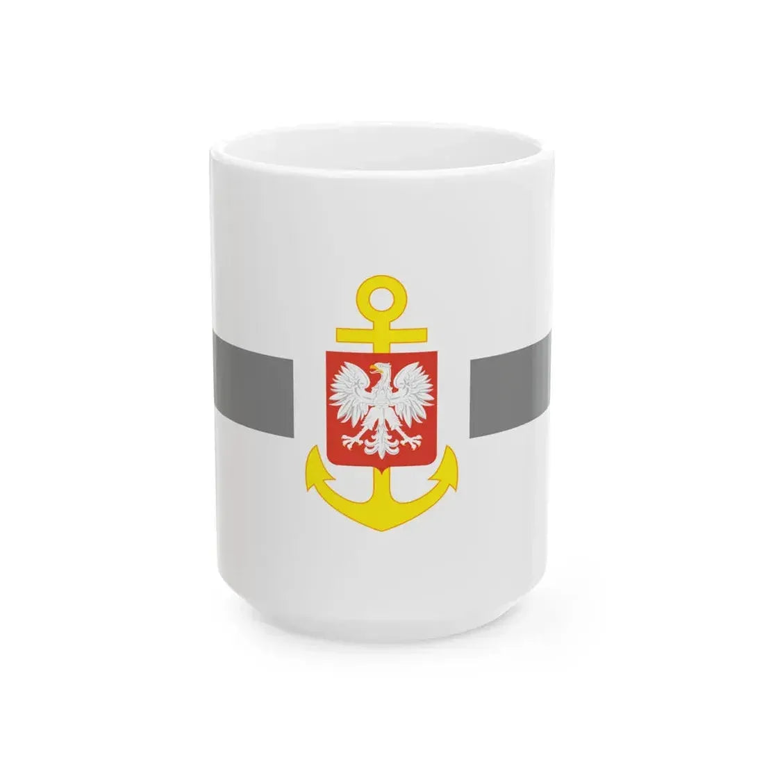 PRL service flag grey (Poland) White Coffee Mug 15oz - Go Mug Yourself