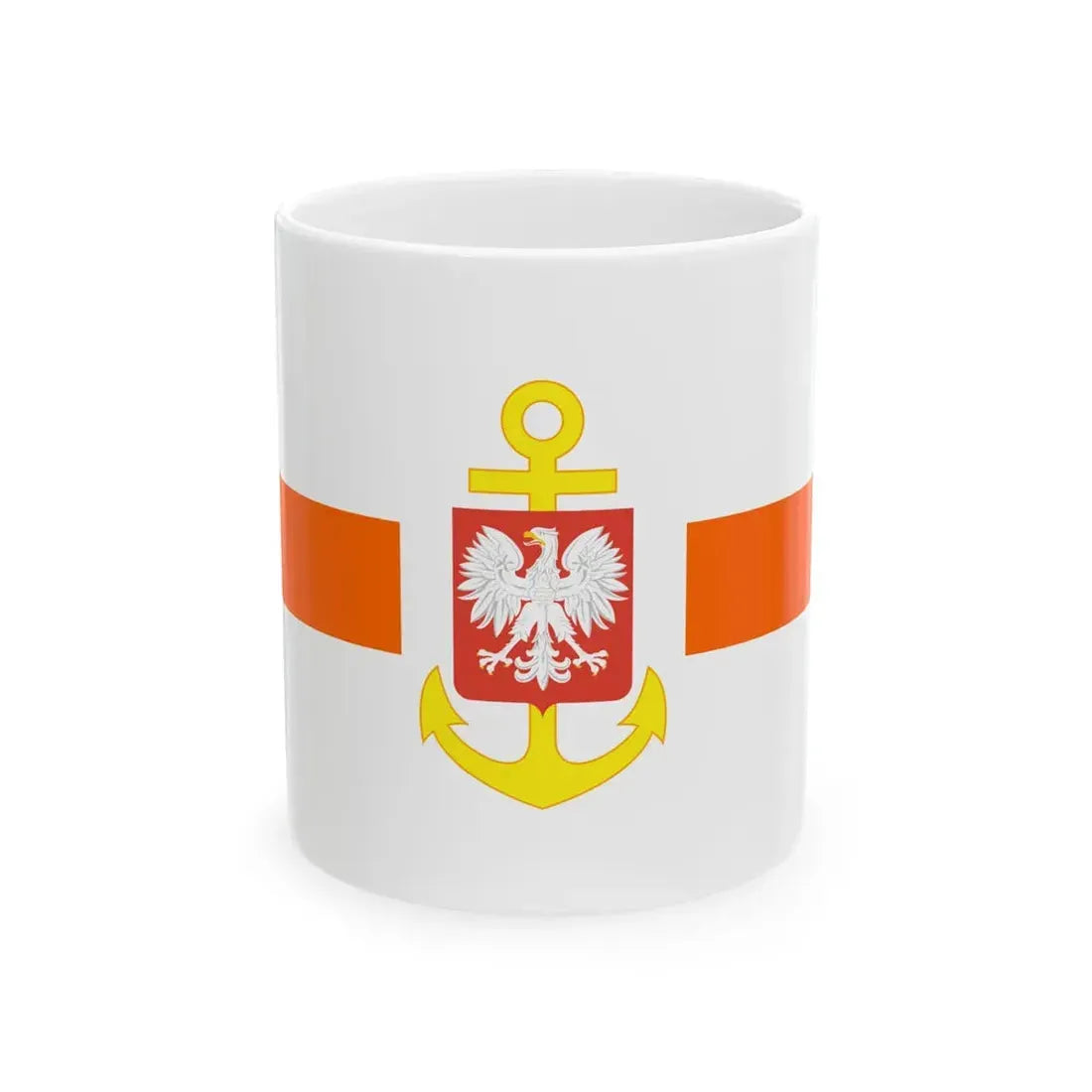 PRL service flag orange (Poland) White Coffee Mug 11oz - Go Mug Yourself