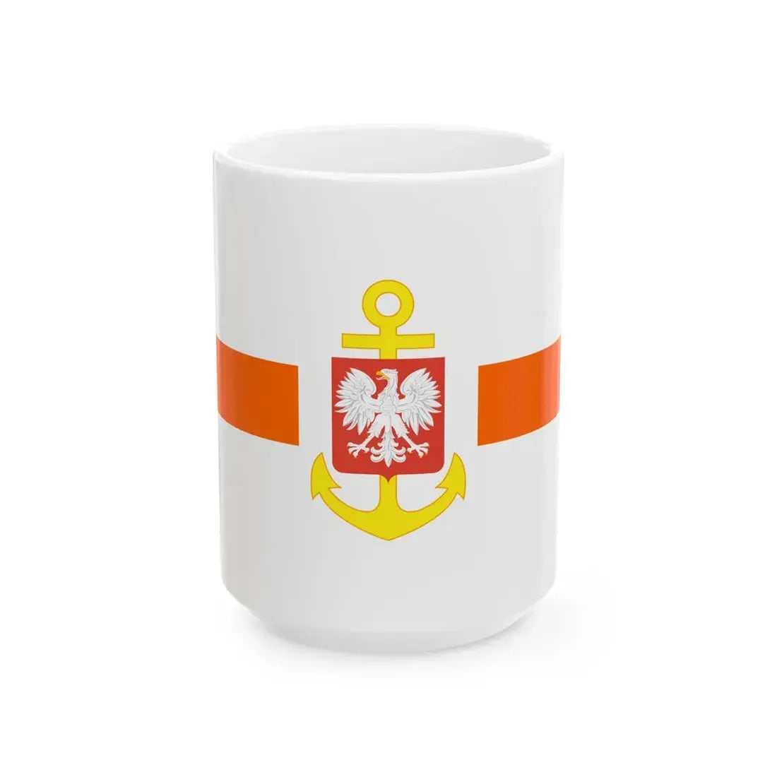 PRL service flag orange (Poland) White Coffee Mug 15oz - Go Mug Yourself