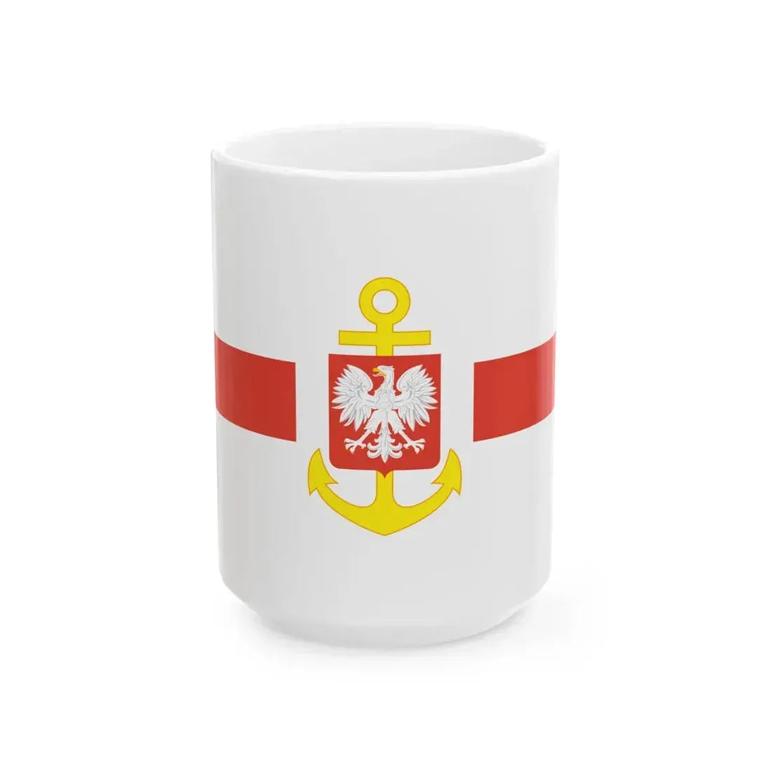 PRL service flag red (Poland) White Coffee Mug 15oz - Go Mug Yourself
