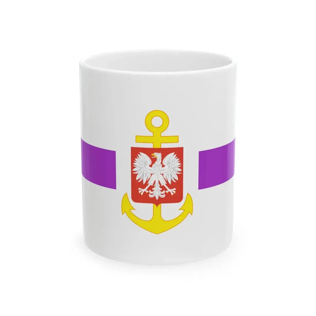 PRL service flag violet (Poland) White Coffee Mug 11oz - Go Mug Yourself
