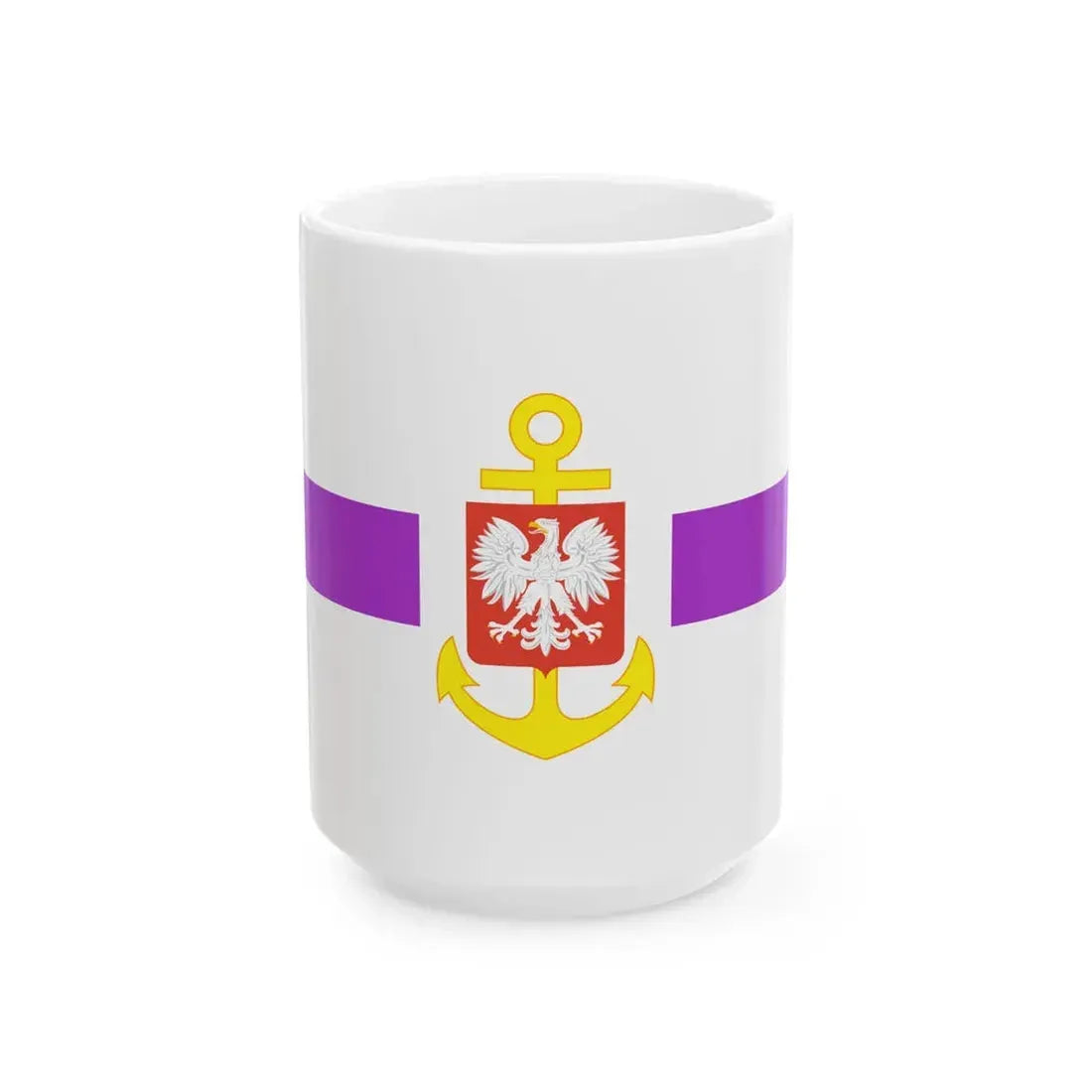 PRL service flag violet (Poland) White Coffee Mug 15oz - Go Mug Yourself
