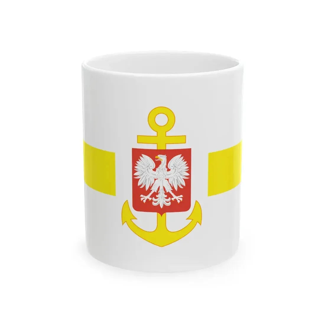 PRL service flag yellow (Poland) White Coffee Mug 11oz - Go Mug Yourself