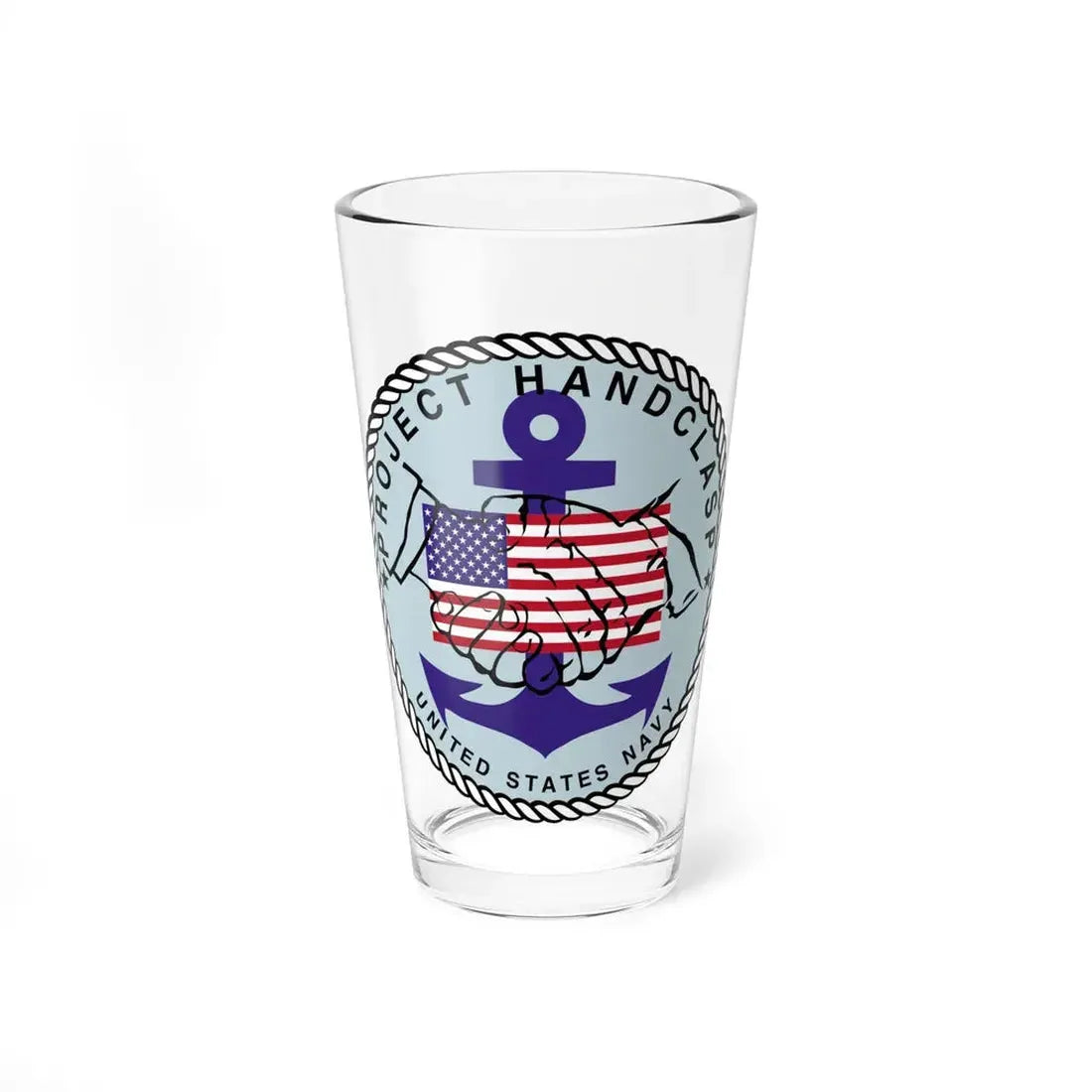 Project Handclasp Navy - Pint Glass 16oz 16oz - Go Mug Yourself