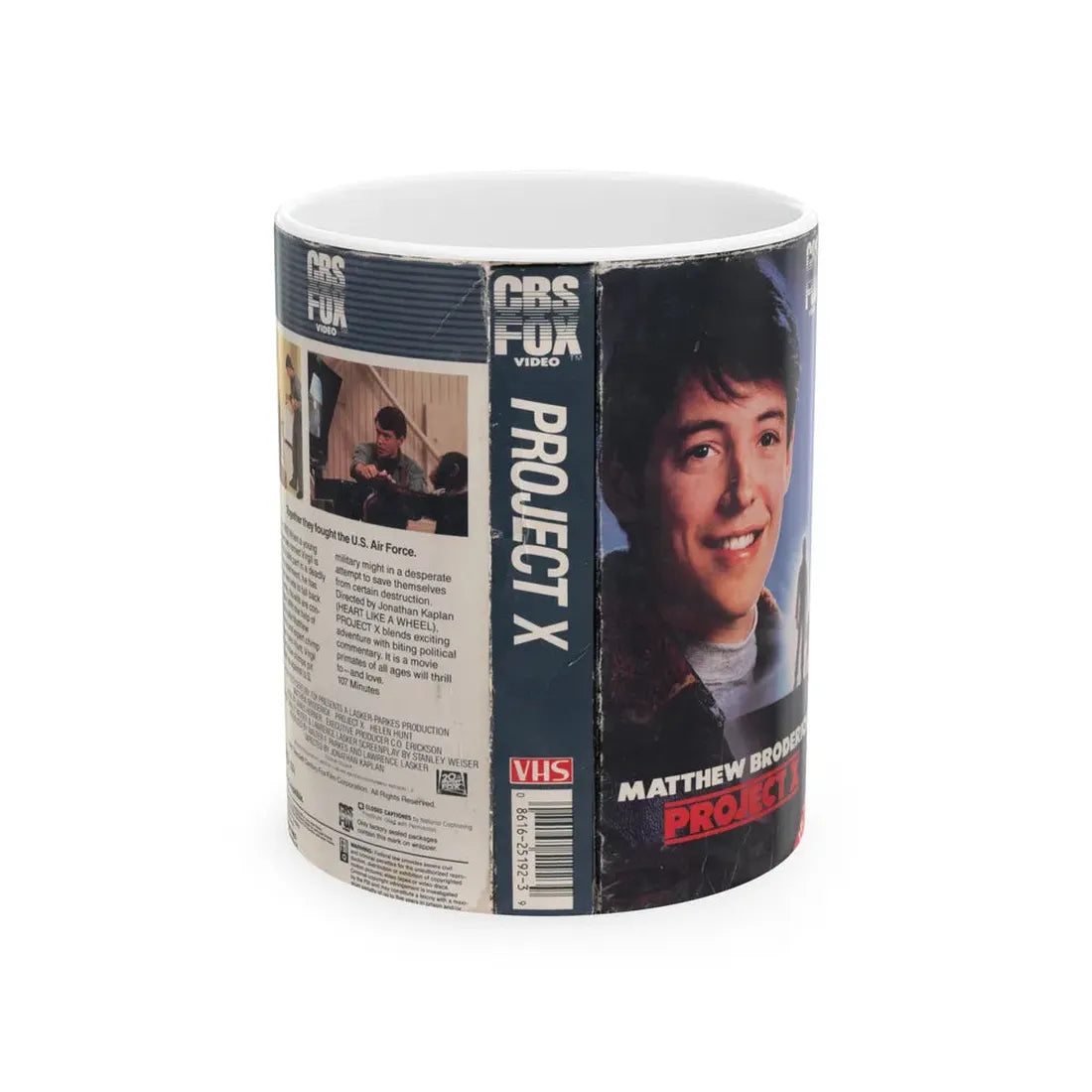 PROJECT X MATTHEW BRODERICK (VHS COVER) - White Coffee Mug 11oz - Go Mug Yourself