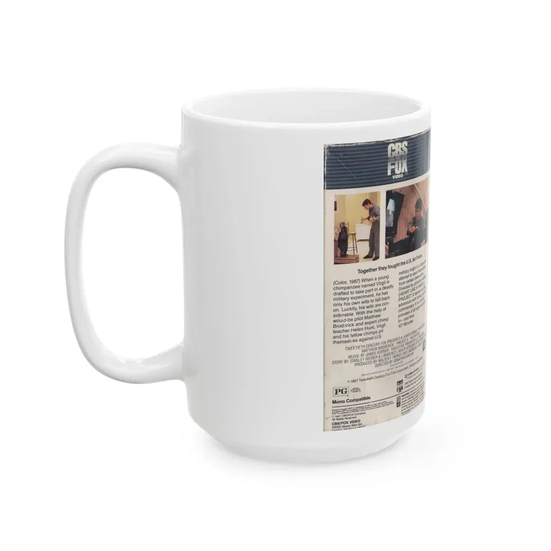 PROJECT X MATTHEW BRODERICK (VHS COVER) - White Coffee Mug - Go Mug Yourself