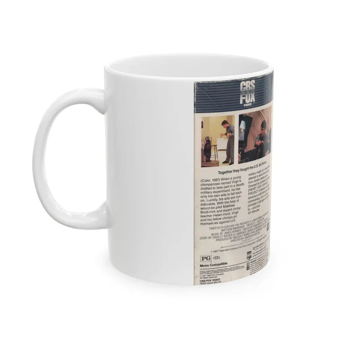 PROJECT X MATTHEW BRODERICK (VHS COVER) - White Coffee Mug - Go Mug Yourself