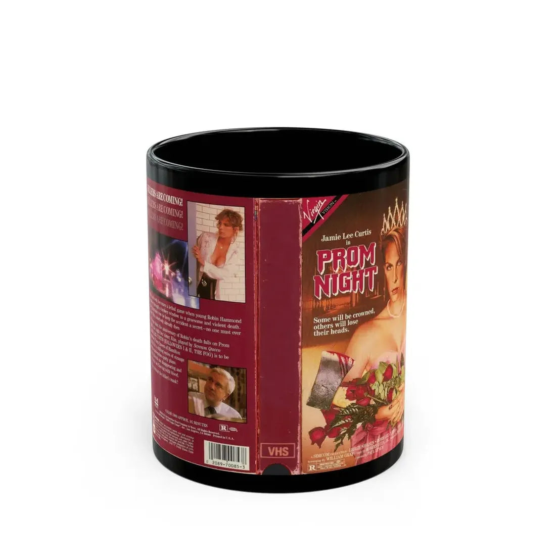PROM NIGHT JAMIE LEE CURTIS (VHS COVER) - Black Coffee Mug 11oz - Go Mug Yourself