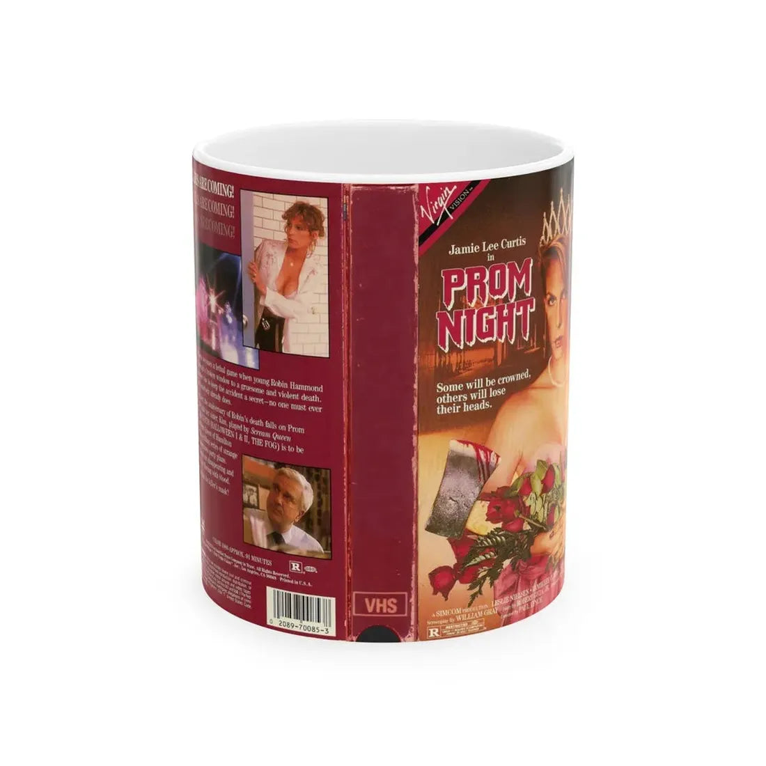 PROM NIGHT JAMIE LEE CURTIS (VHS COVER) - White Coffee Mug 11oz - Go Mug Yourself