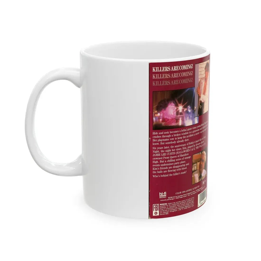 PROM NIGHT JAMIE LEE CURTIS (VHS COVER) - White Coffee Mug - Go Mug Yourself