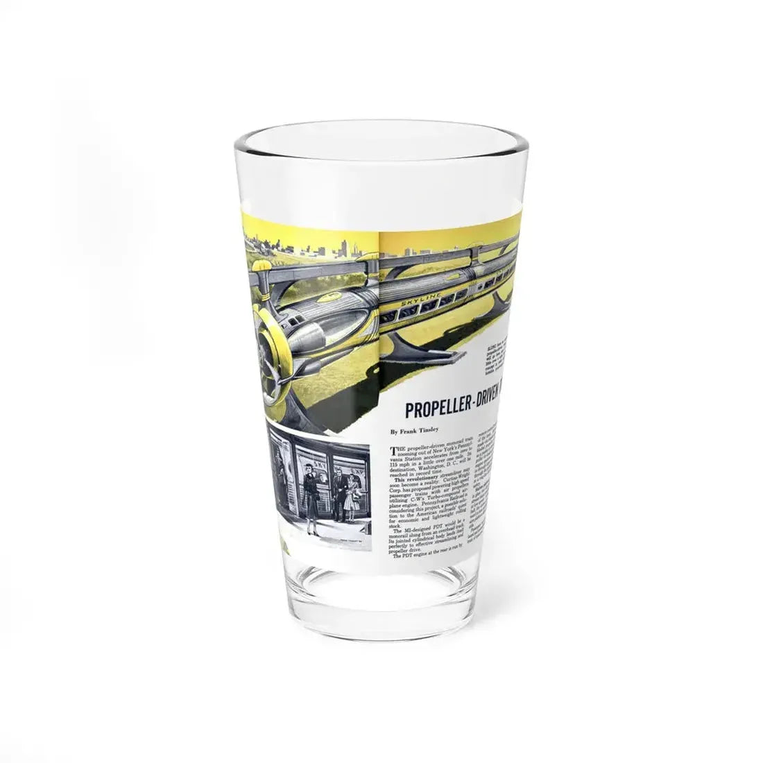 Propeller-Driven Train, 1958 (Magazine Illustration) Pint Glass 16oz 16oz - Go Mug Yourself