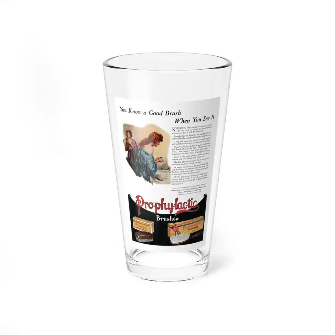 Prophylactic ad, McCall's magazine, September1922 (Magazine Illustration) Pint Glass 16oz 16oz - Go Mug Yourself