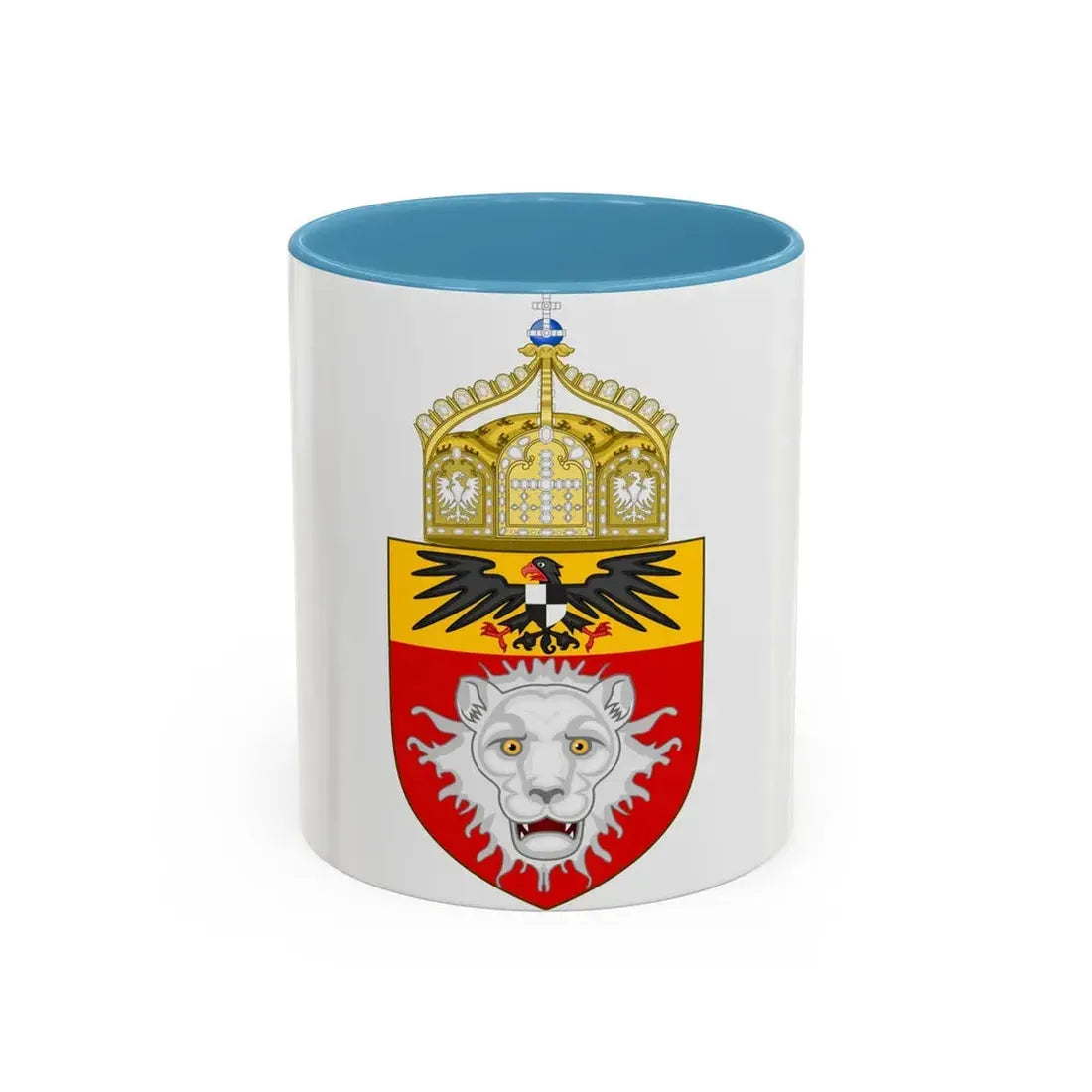 Proposed Coat of Arms East Africa 1914 - Accent Coffee Mug 11oz Light Blue - Go Mug Yourself