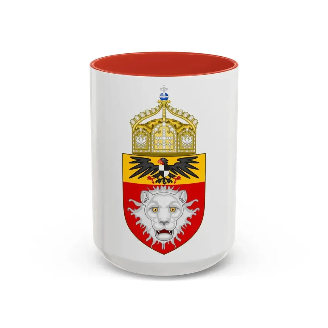Proposed Coat of Arms East Africa 1914 - Accent Coffee Mug 15oz Red - Go Mug Yourself