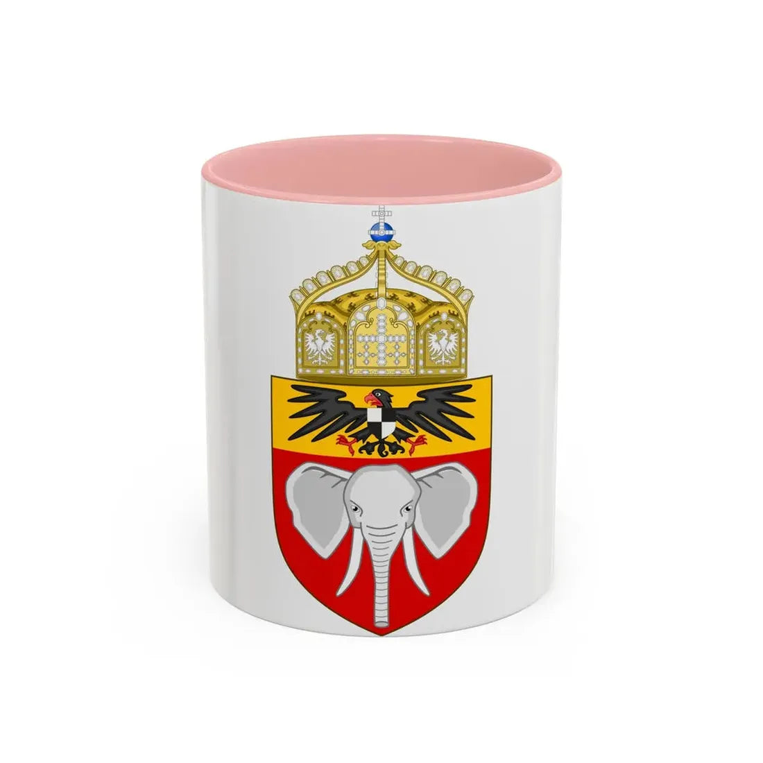 Proposed Coat of Arms Kamerun 1914 - Accent Coffee Mug 11oz Pink - Go Mug Yourself