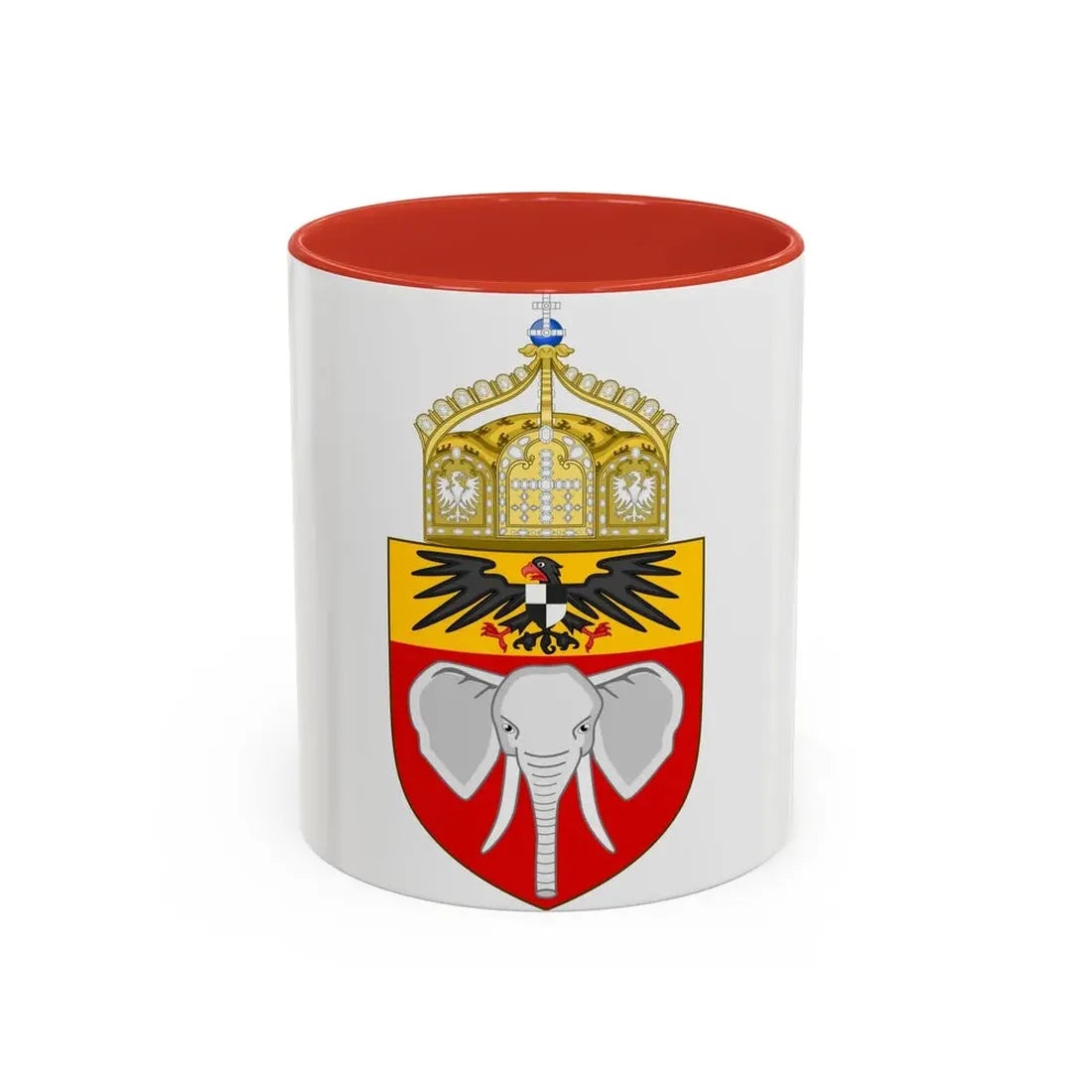 Proposed Coat of Arms Kamerun 1914 - Accent Coffee Mug 11oz Red - Go Mug Yourself