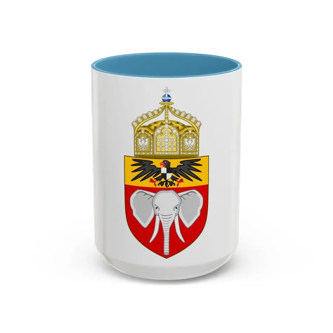 Proposed Coat of Arms Kamerun 1914 - Accent Coffee Mug 15oz Light Blue - Go Mug Yourself