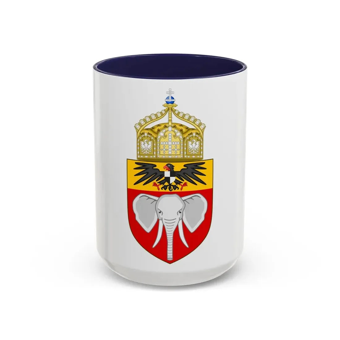Proposed Coat of Arms Kamerun 1914 - Accent Coffee Mug 15oz Navy - Go Mug Yourself