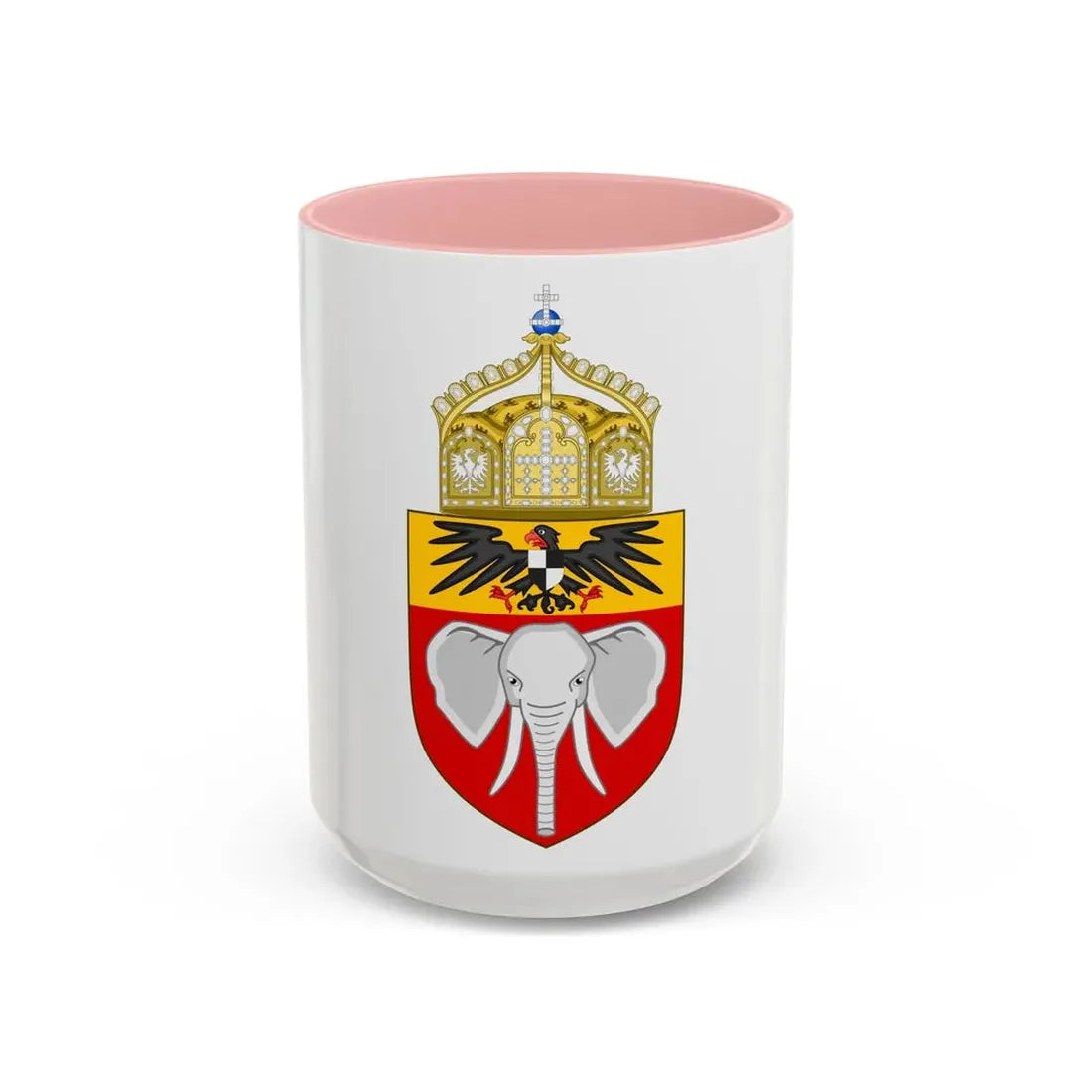 Proposed Coat of Arms Kamerun 1914 - Accent Coffee Mug 15oz Pink - Go Mug Yourself