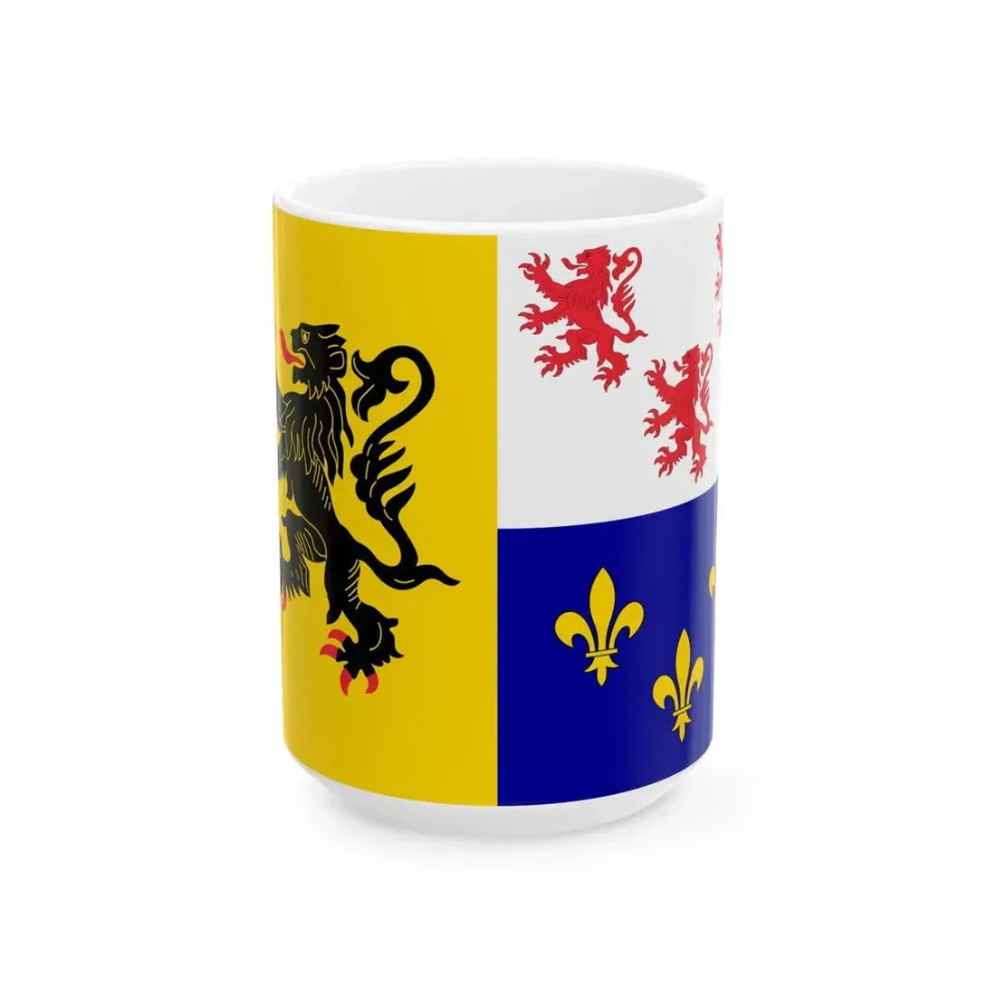 Proposed design for the flag of Hauts-de-France (France) White Coffee Mug 15oz - Go Mug Yourself