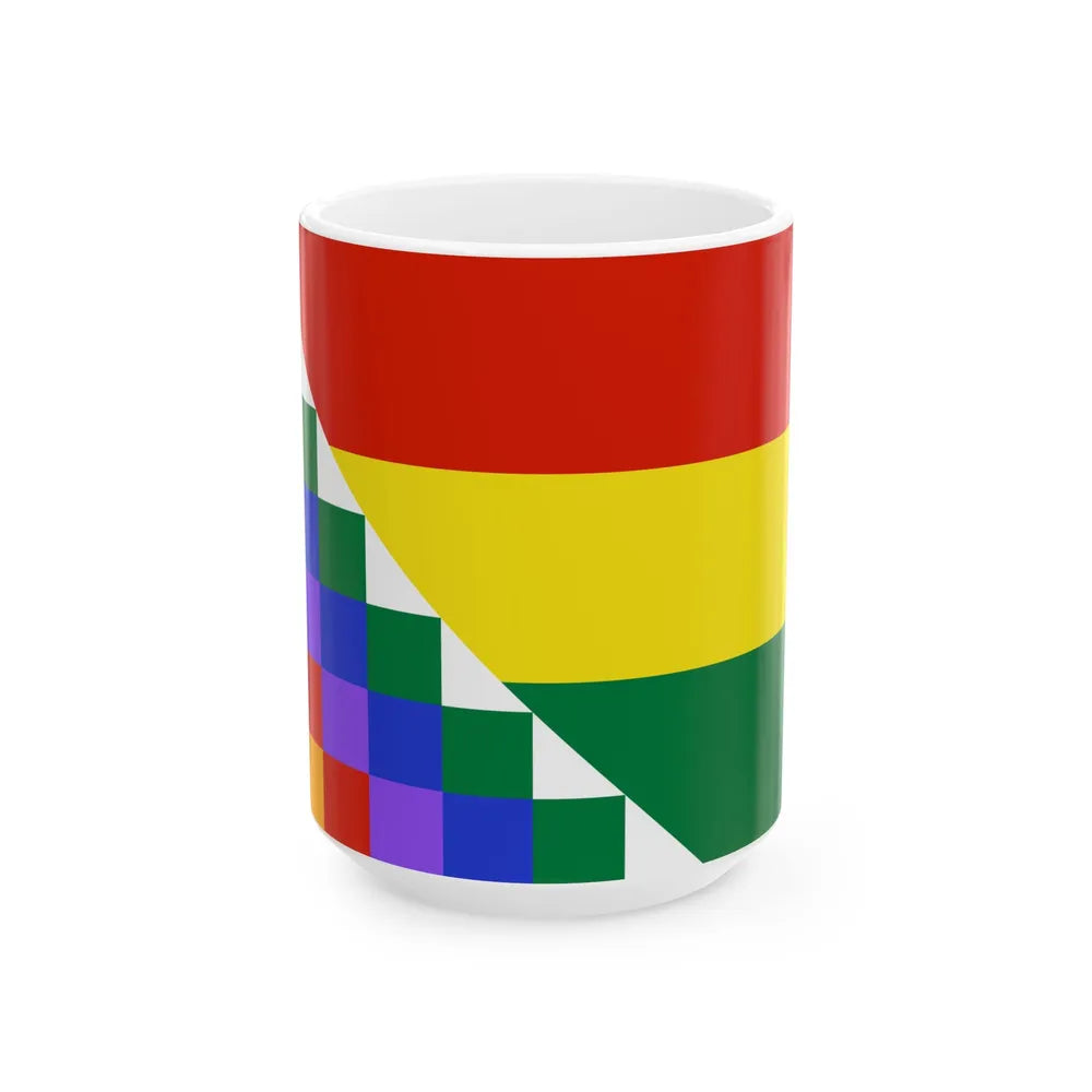 Proposed flag of Bolivia (Bolivia) White Coffee Mug 15oz - Go Mug Yourself