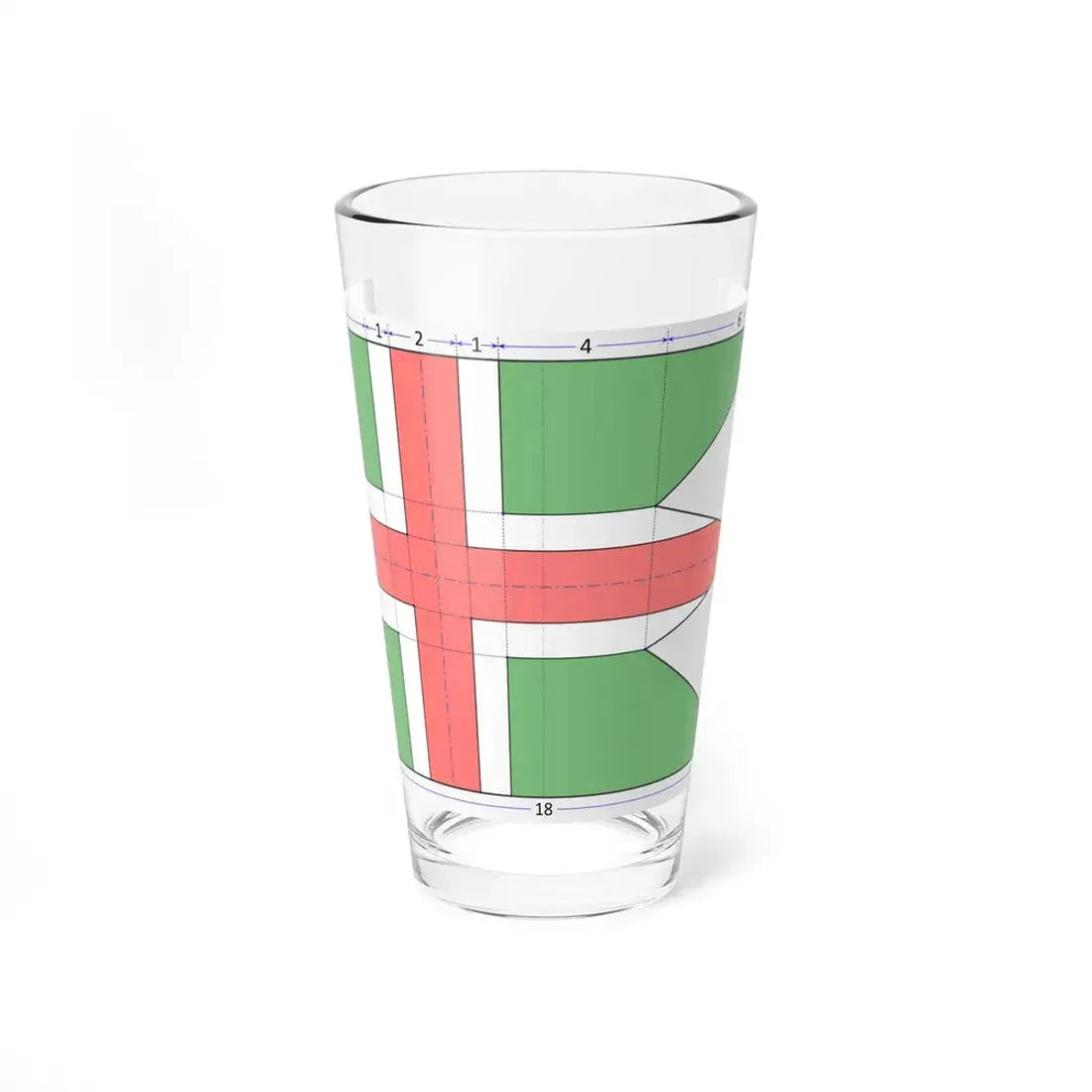 Proposed flag of Italy construction sheet (Italy) Pint Glass 16oz 16oz - Go Mug Yourself