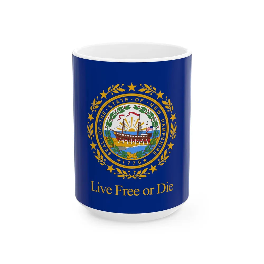 Proposed flag of New Hampshire 2023 (United States) White Coffee Mug 15oz - Go Mug Yourself