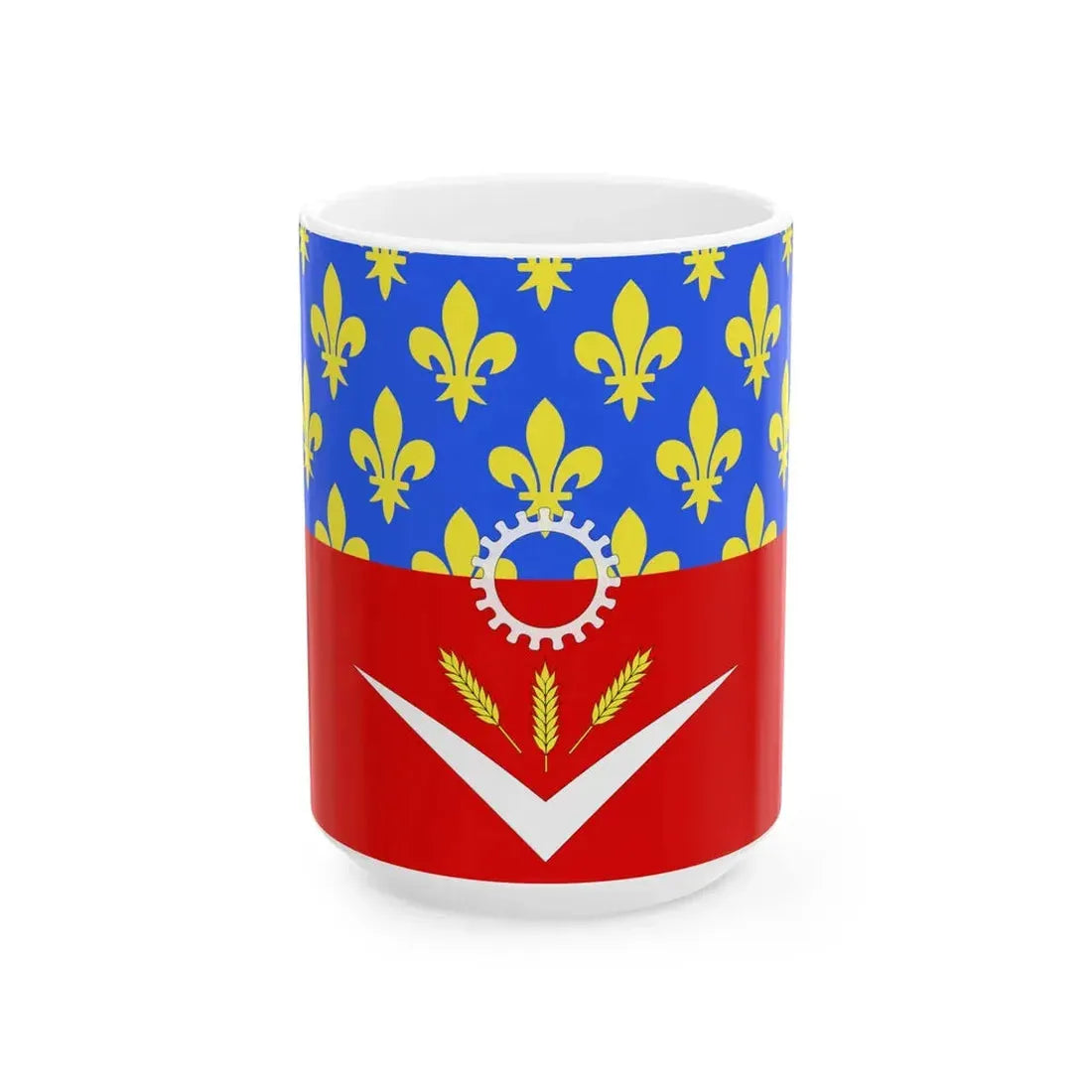 Proposition de drapeau fr departement Seine-Saint-Denis (France) White Coffee Mug 15oz - Go Mug Yourself