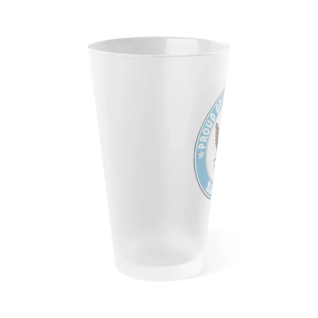 Proud Grandparent of a Sailor (U.S. Navy) Frosted Pint Glass 16oz - Go Mug Yourself