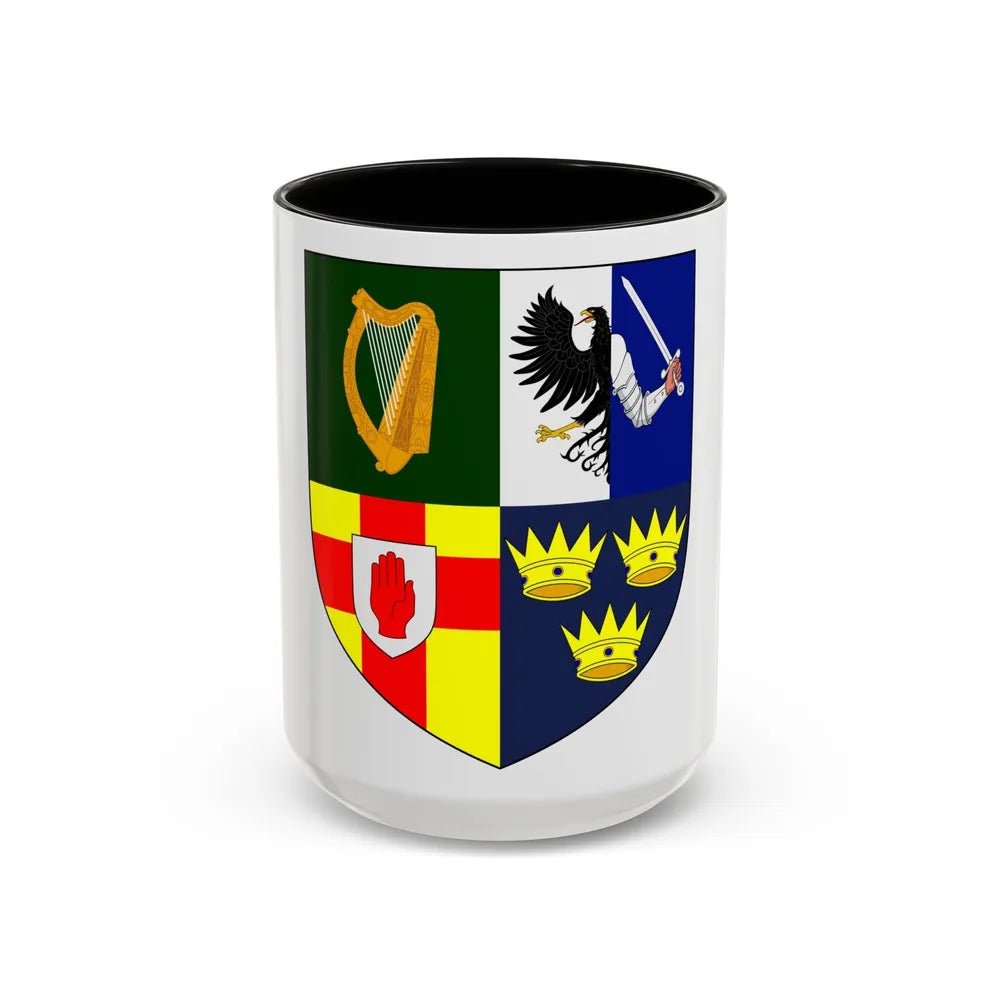 Provincial Arms of Ireland - Accent Coffee Mug-15oz-Black-Go Mug Yourself