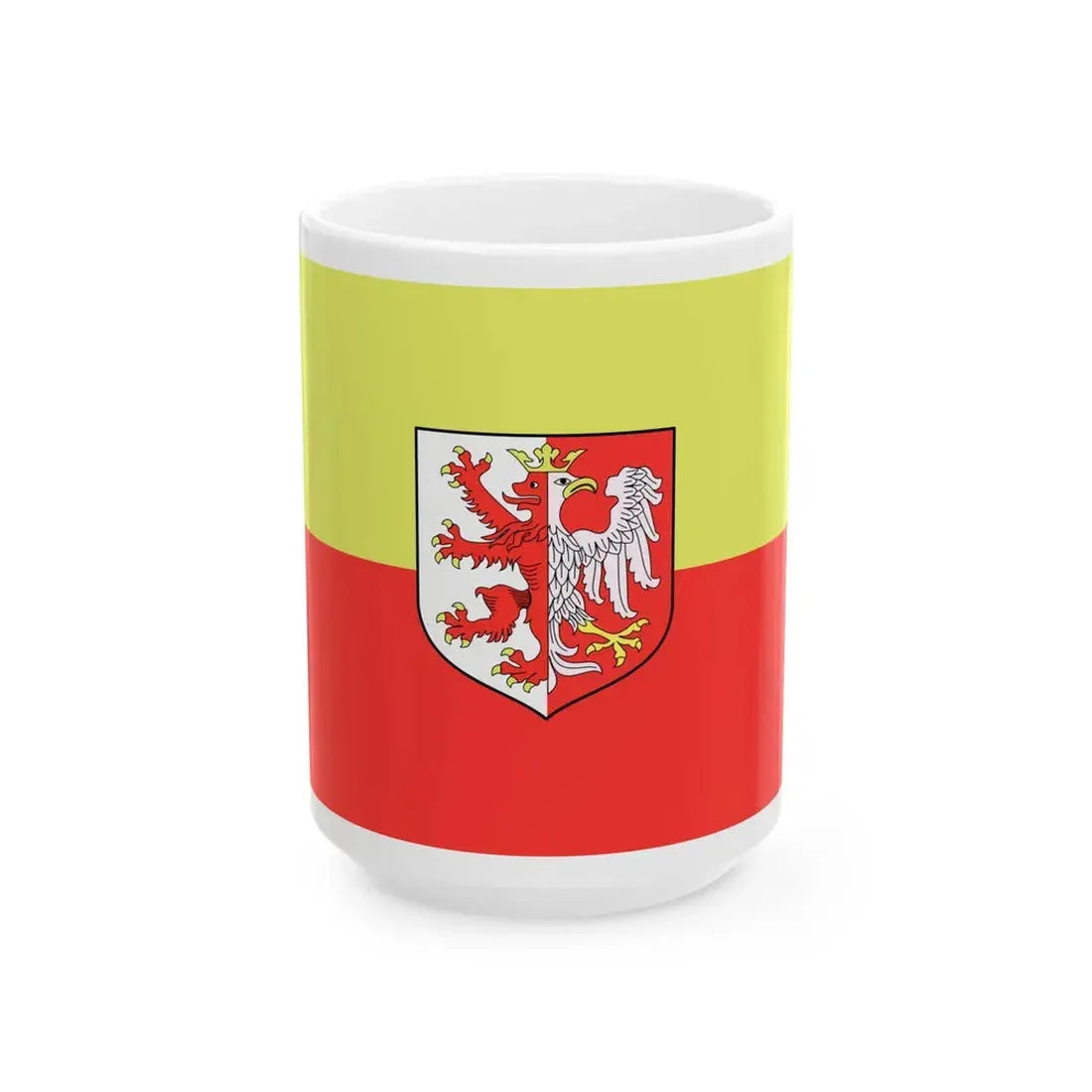 Provisional flag of the Lodz Voivodeship 1998-2000 (Poland) White Coffee Mug 15oz - Go Mug Yourself