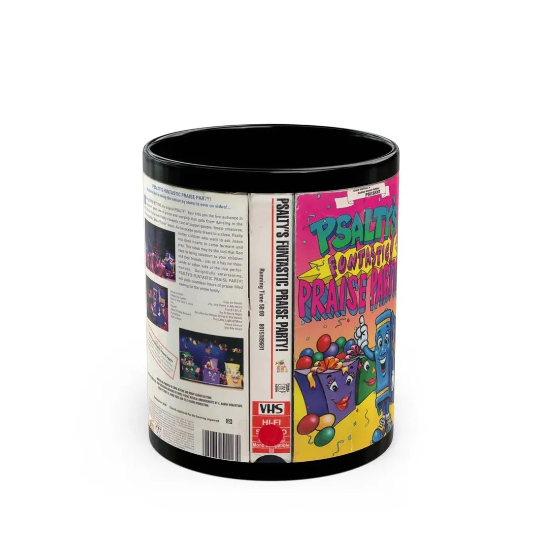 PSALTYS FUNTASTIC PRAISE PARTY (VHS COVER) - Black Coffee Mug 11oz - Go Mug Yourself