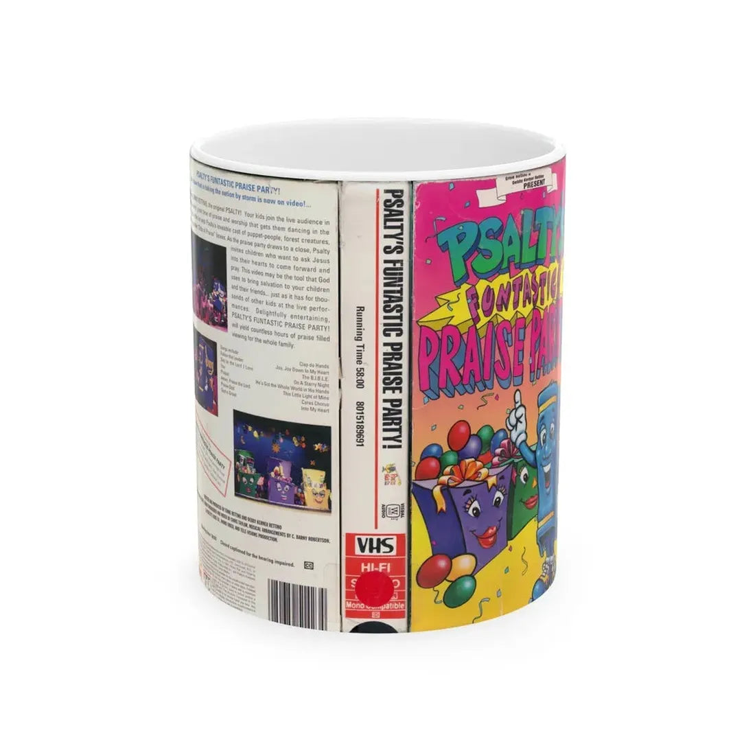 PSALTYS FUNTASTIC PRAISE PARTY (VHS COVER) - White Coffee Mug 11oz - Go Mug Yourself