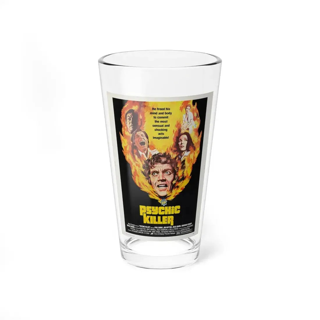 PSYCHIC KILLER 1975 Movie Poster - Pint Glass 16oz 16oz - Go Mug Yourself