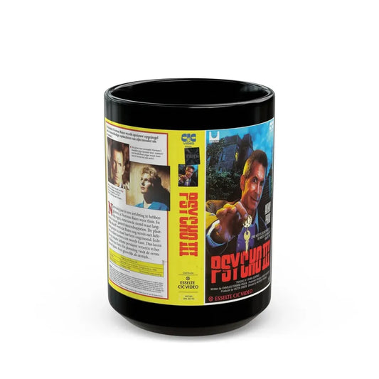 PSYCHO 3 (VHS COVER) - Black Coffee Mug 15oz - Go Mug Yourself