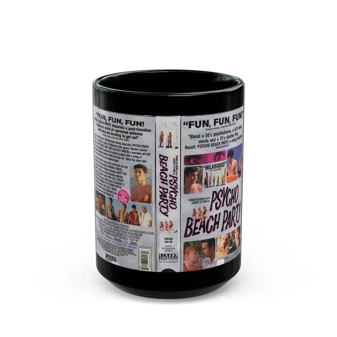 PSYCHO BEACH PARTY (VHS COVER) - Black Coffee Mug 15oz - Go Mug Yourself