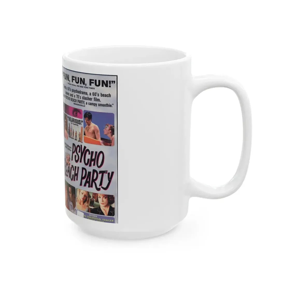 PSYCHO BEACH PARTY (VHS COVER) - White Coffee Mug - Go Mug Yourself