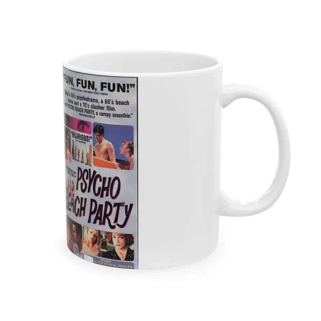 PSYCHO BEACH PARTY (VHS COVER) - White Coffee Mug - Go Mug Yourself