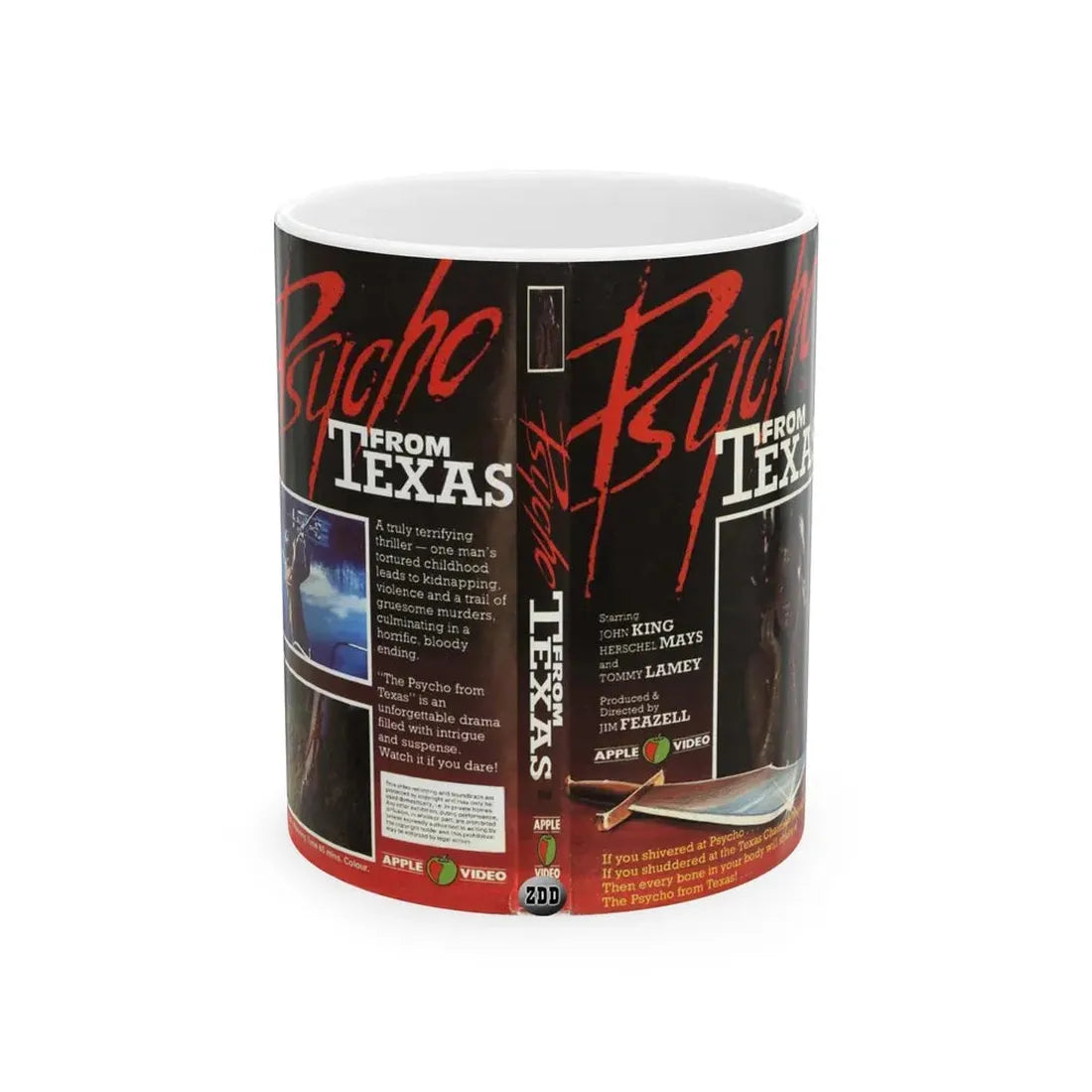 PSYCHO FROM TEXAS (VHS COVER) - White Coffee Mug 11oz - Go Mug Yourself