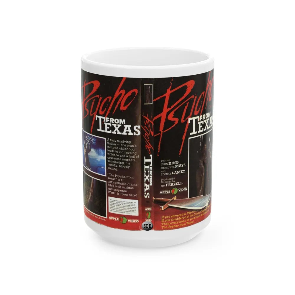 PSYCHO FROM TEXAS (VHS COVER) - White Coffee Mug-15oz-Go Mug Yourself