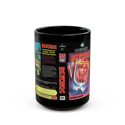 PSYCHOC (VHS COVER) - Black Coffee Mug 15oz - Go Mug Yourself