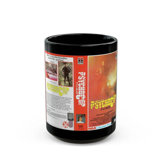 PSYCHOCOP (VHS COVER) - Black Coffee Mug 15oz - Go Mug Yourself