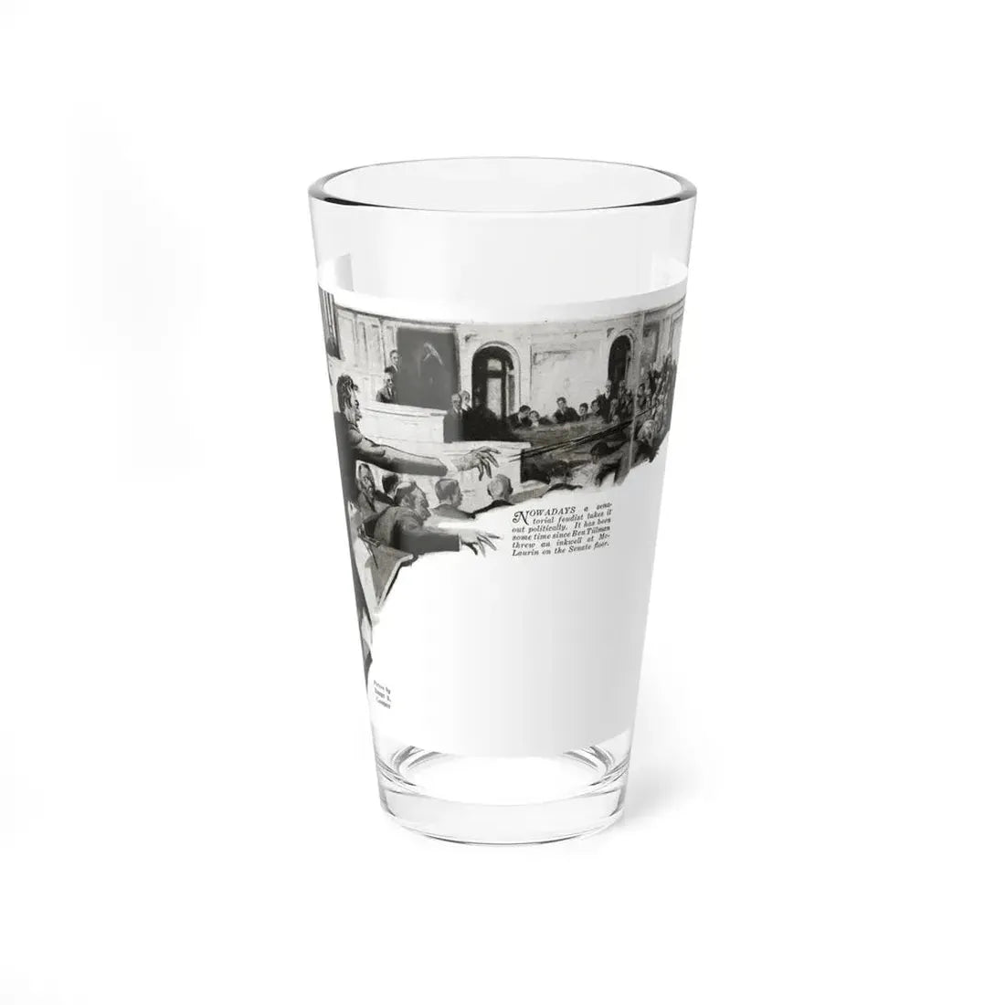 Public Men, Private Enemies, Liberty magazine, July 30, 1932 (Magazine Illustration) Pint Glass 16oz 16oz - Go Mug Yourself
