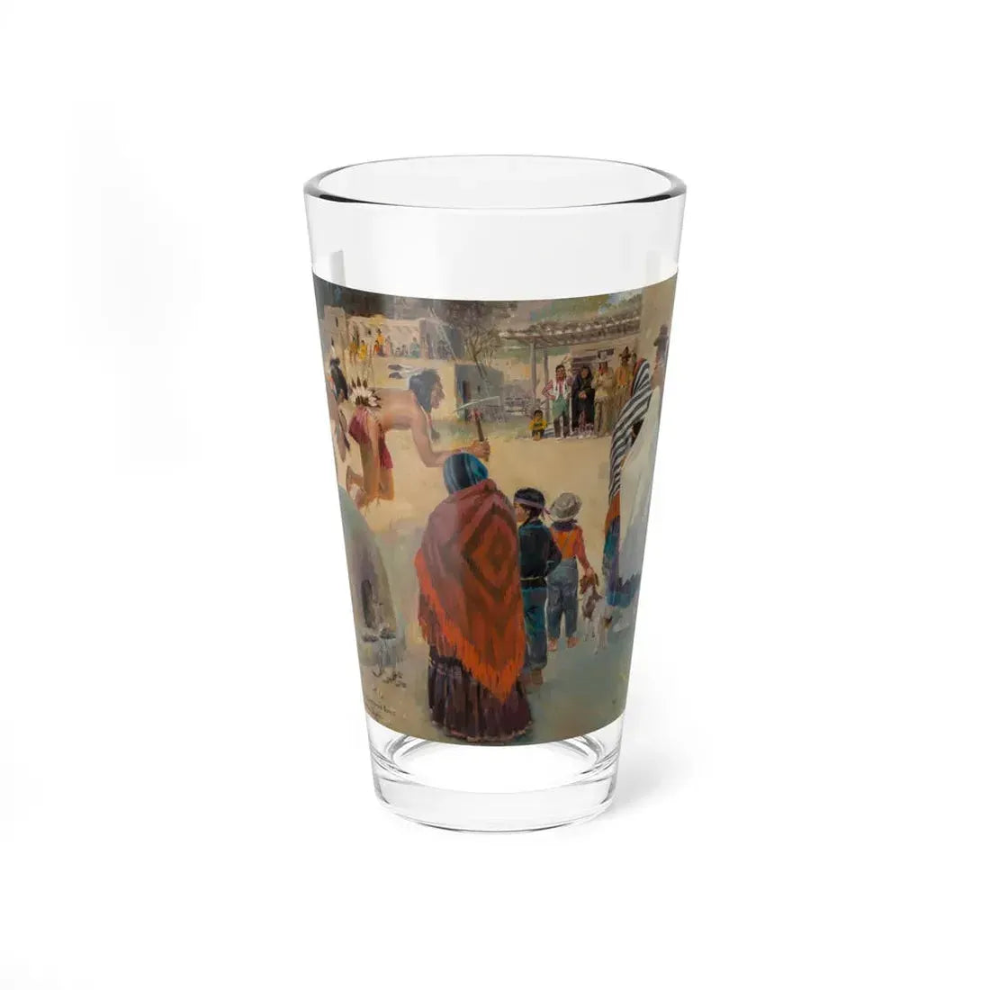 Pueblo Ceremonial Dance (Magazine Illustration) Pint Glass 16oz 16oz - Go Mug Yourself